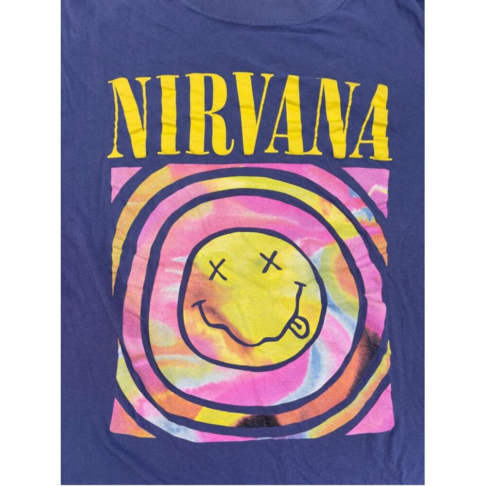 Men's Nirvana Long Sleeve T-shirt Size L Purple - Picture 8 of 14
